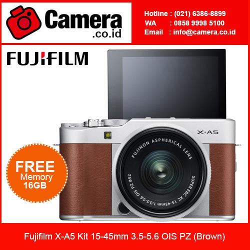 Fujifilm X-A5 Kit 15-45mm 3.5-5.6 OIS PZ (Brown) Kamera Mirrorless