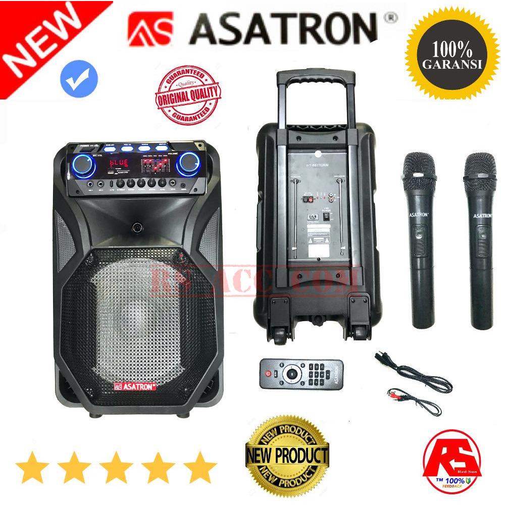 SPEAKER PORTABLE PA ASATRON 12 INCH ORIGINAL WIRELESS MICROPHONE