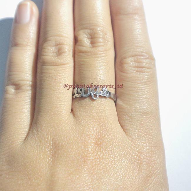 Jual Cincin Nama Silver Titanium Bisa cetak sesuai nama sendiri