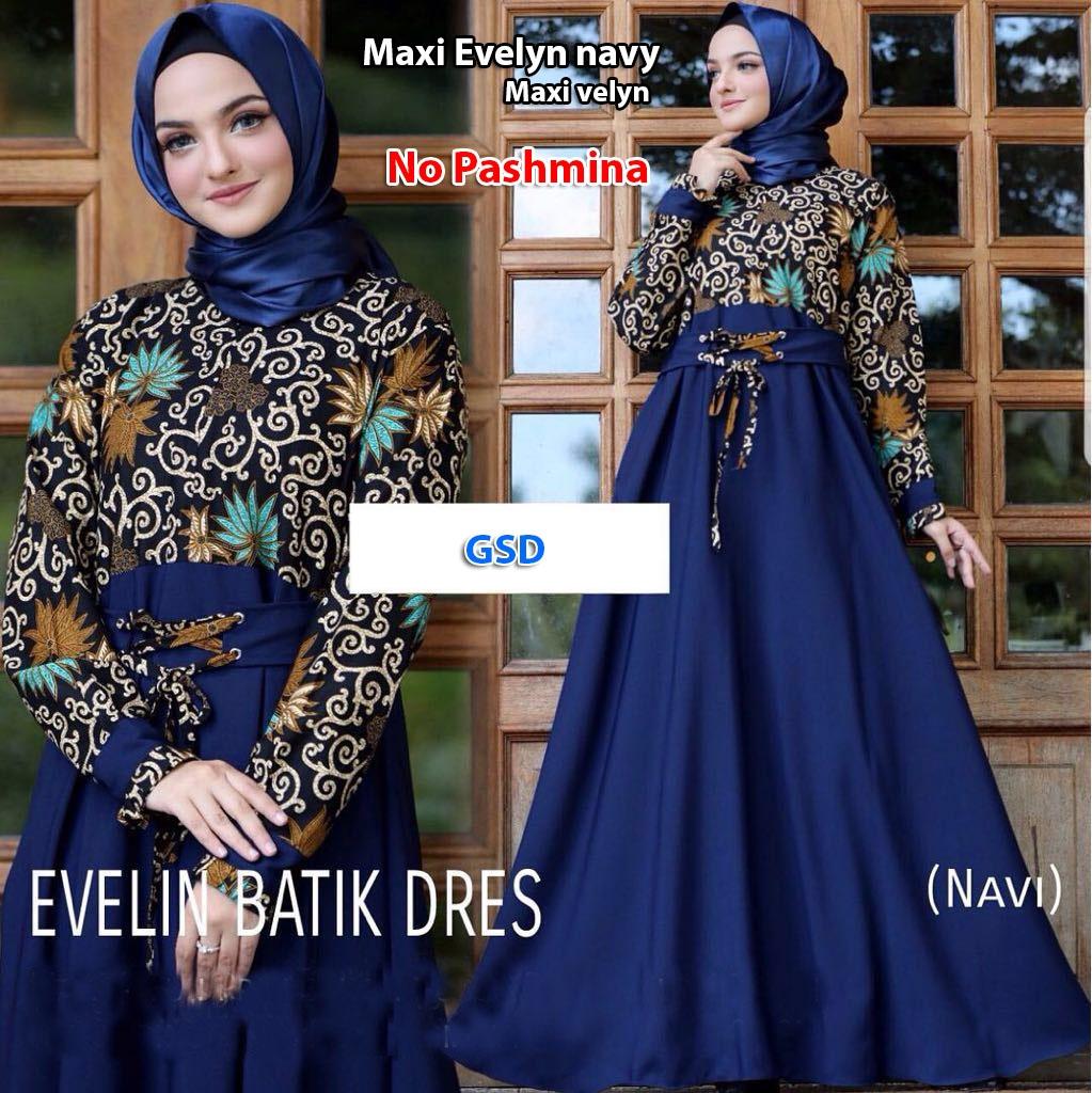 GSD-Baju Muslim / Baju Kurung Wanita / Dress Muslim / Baju Gamis / Gamis Batik / Maxi Dress Evlyn