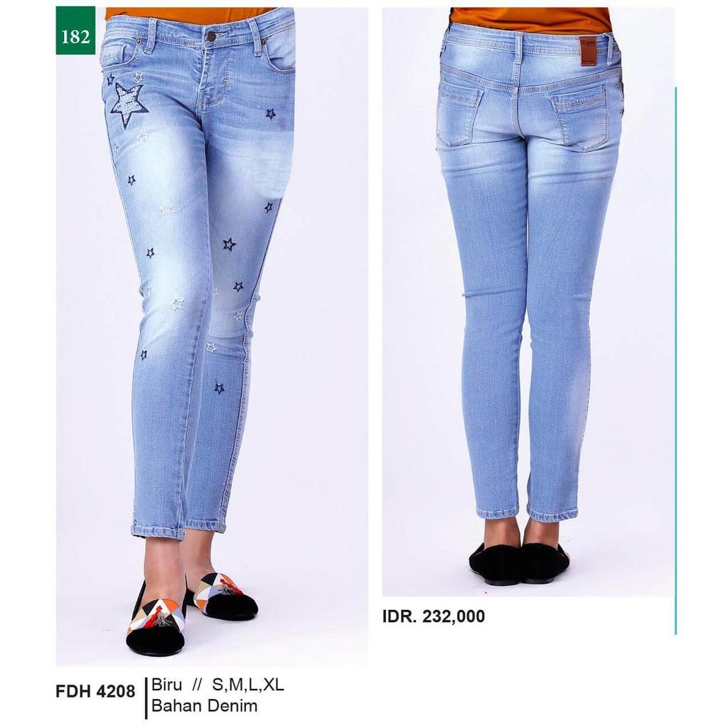 Promo Murah Celana Jeans / Denim Panjang Wanita - FDH 4208 Garsel