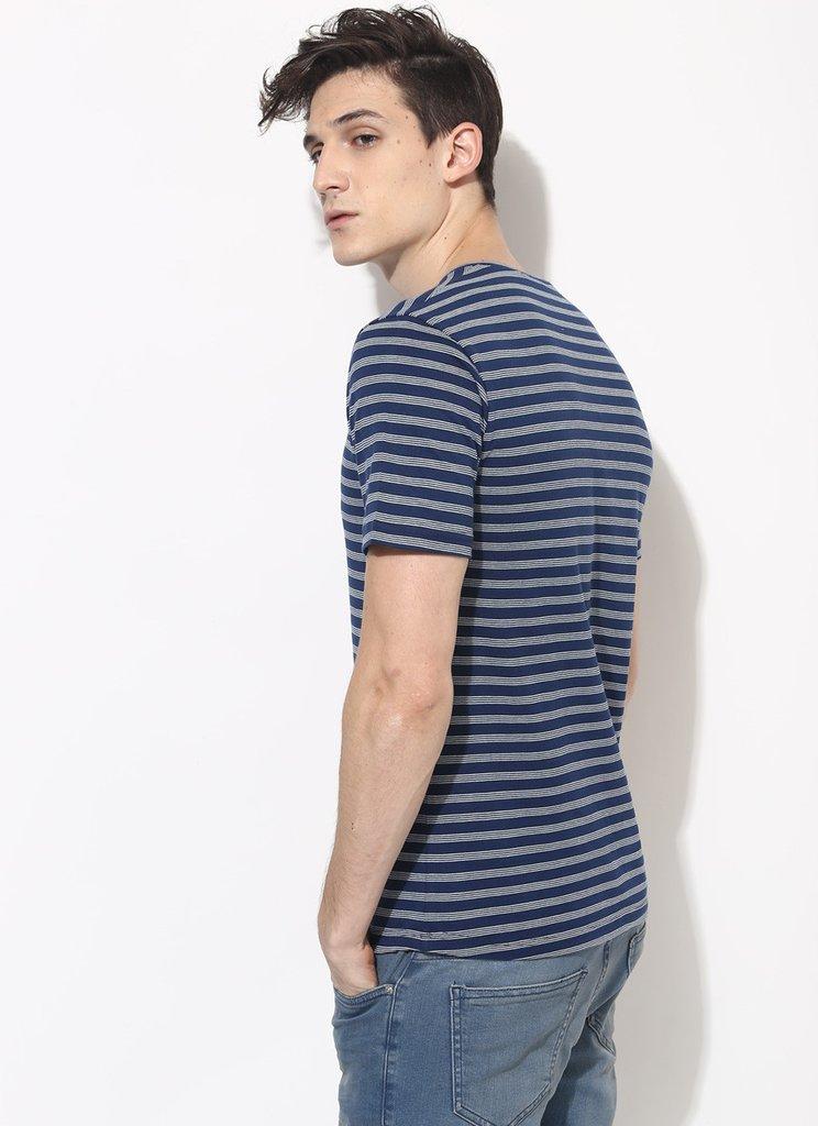 ... Stripe Tee Navy - Grey / Kaos Salur Navy - Abu - 5