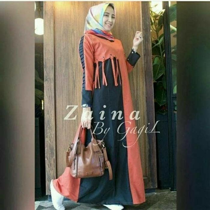 Baju Muslim Modern ZAINA DRESS Bahan BALOTELI GAMIS WANITA TERBARU 2020 Modern Remaja Gamis Wanita Murah Gamis Wanita Jumbo