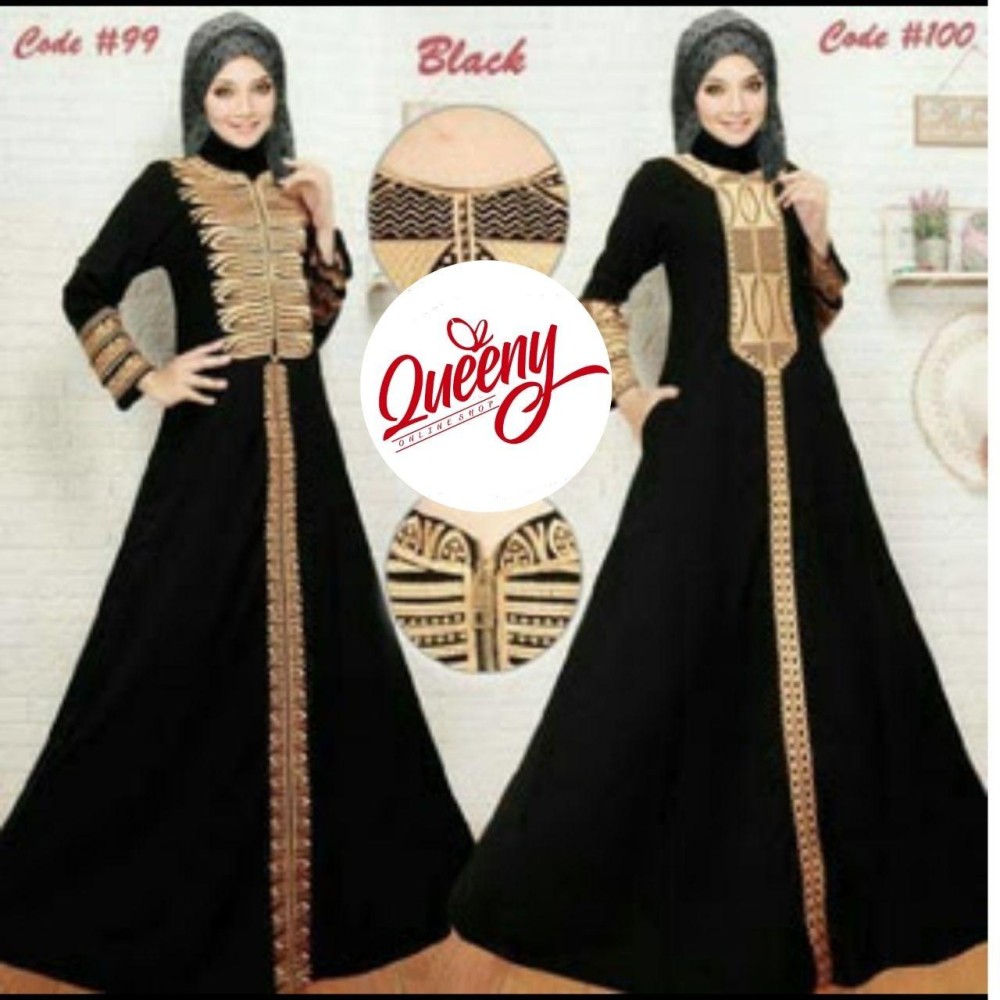 gamis abaya hitam arab - fashion muslimah - abaya modern