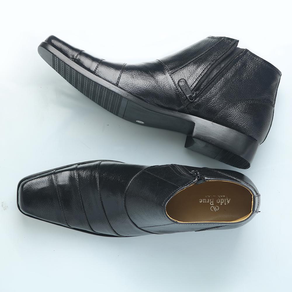 Sepatu Boot Pria Formal/ Boot Pantofel Resleting/ Kulit Sapi Asli Kantoran Kerja Warna Hitam