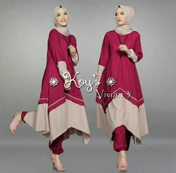 Hijab Set 3In1 Zig Koy VIVIAN Maroon