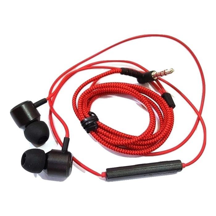 LG Handsfree Quadbeat 3 Mic & Volume Control / Headset LG G5 / Earphone For All Phone Model Stereo Original - Merah