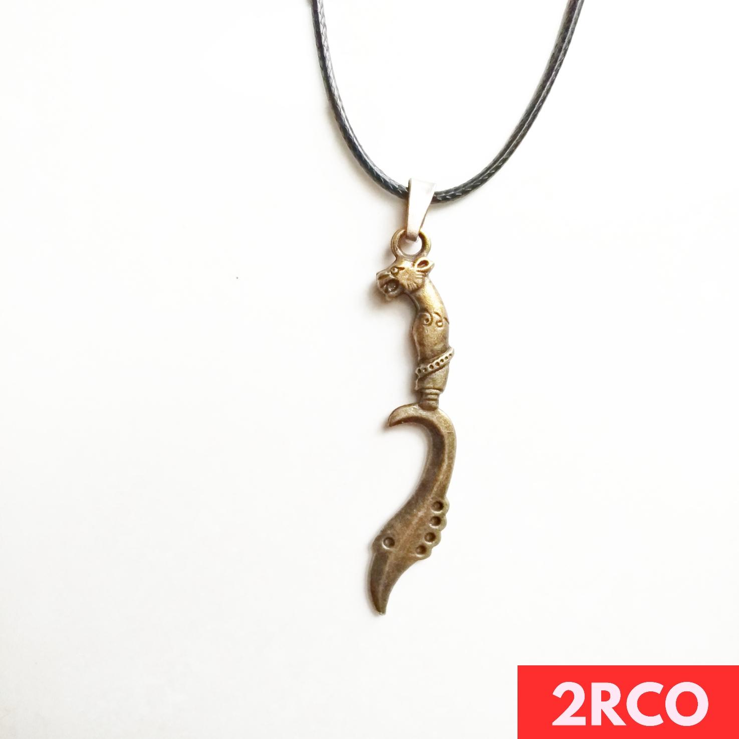 Kalung Pria Liontin Kujang Besi Tahan Karat