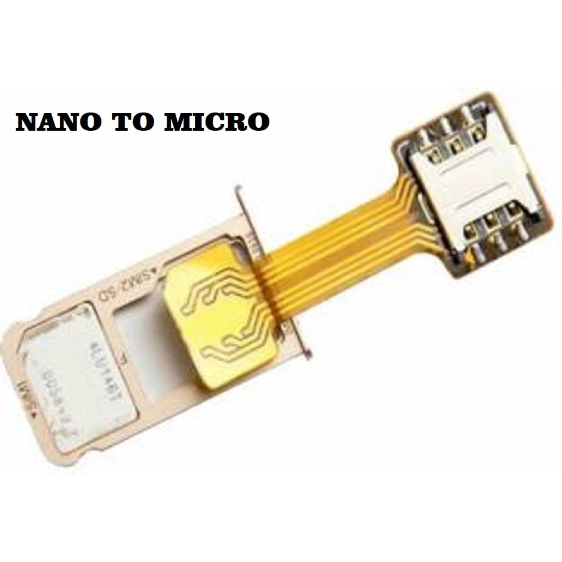 Dual Simcard Hybrid Extender Extension Micro SD Converter Adapter SIM Card for Oppo / Xioami Redmi / Samsung / Asus Zenfone / Meizu / Huawei - Nano To Micro