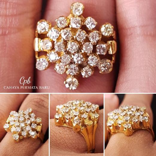 New Cincin Emas 3.80 Gram Berlian Banjar 0.80 Carat Fashion Wanita