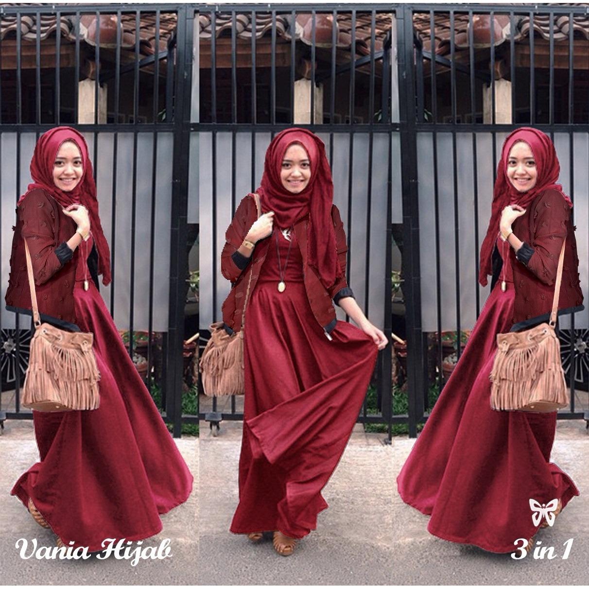 GSD - Gamis Saten Syari / Set Vallen Batik /maxi hijab / baju muslim