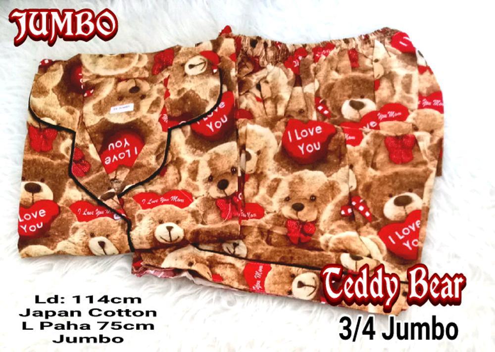 Luvfashion - Piyama JUMBO XL Teddy Brown Red Love