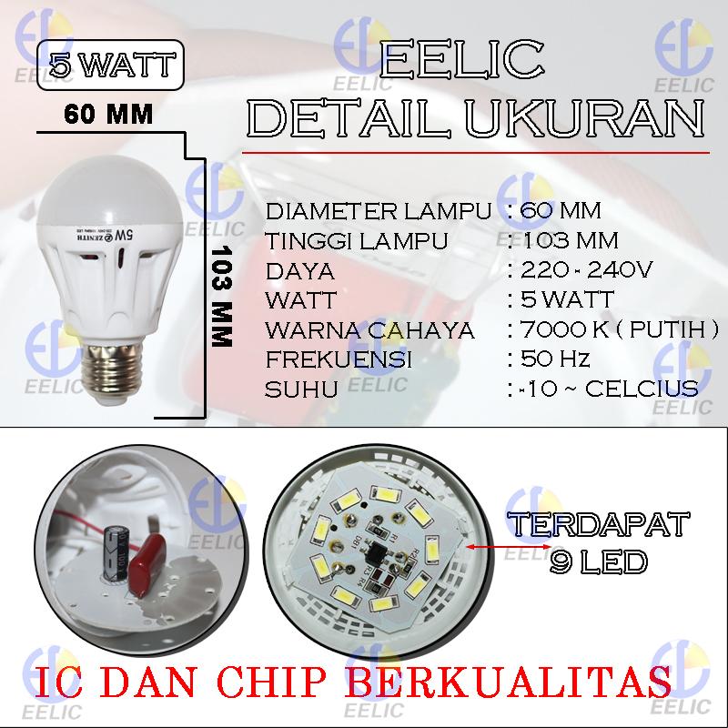 EELIC LAU-Z5W -7000K 10 PCS CAHAYA PUTIH TERANG BOHLAM LAMPU .