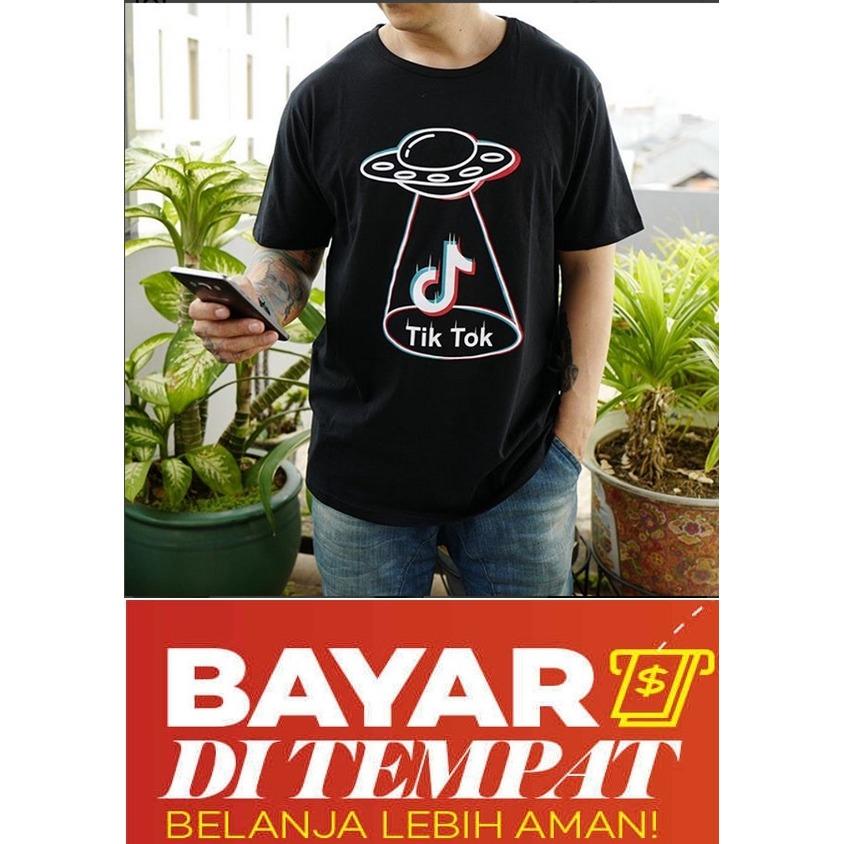 AY Tshirt pria Tik Tok keren warna hitam