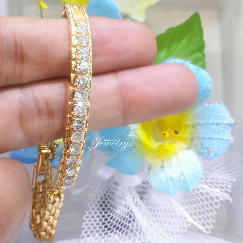 NEW PROMO Gelang Emas Kuning Berlian Natural Diamond