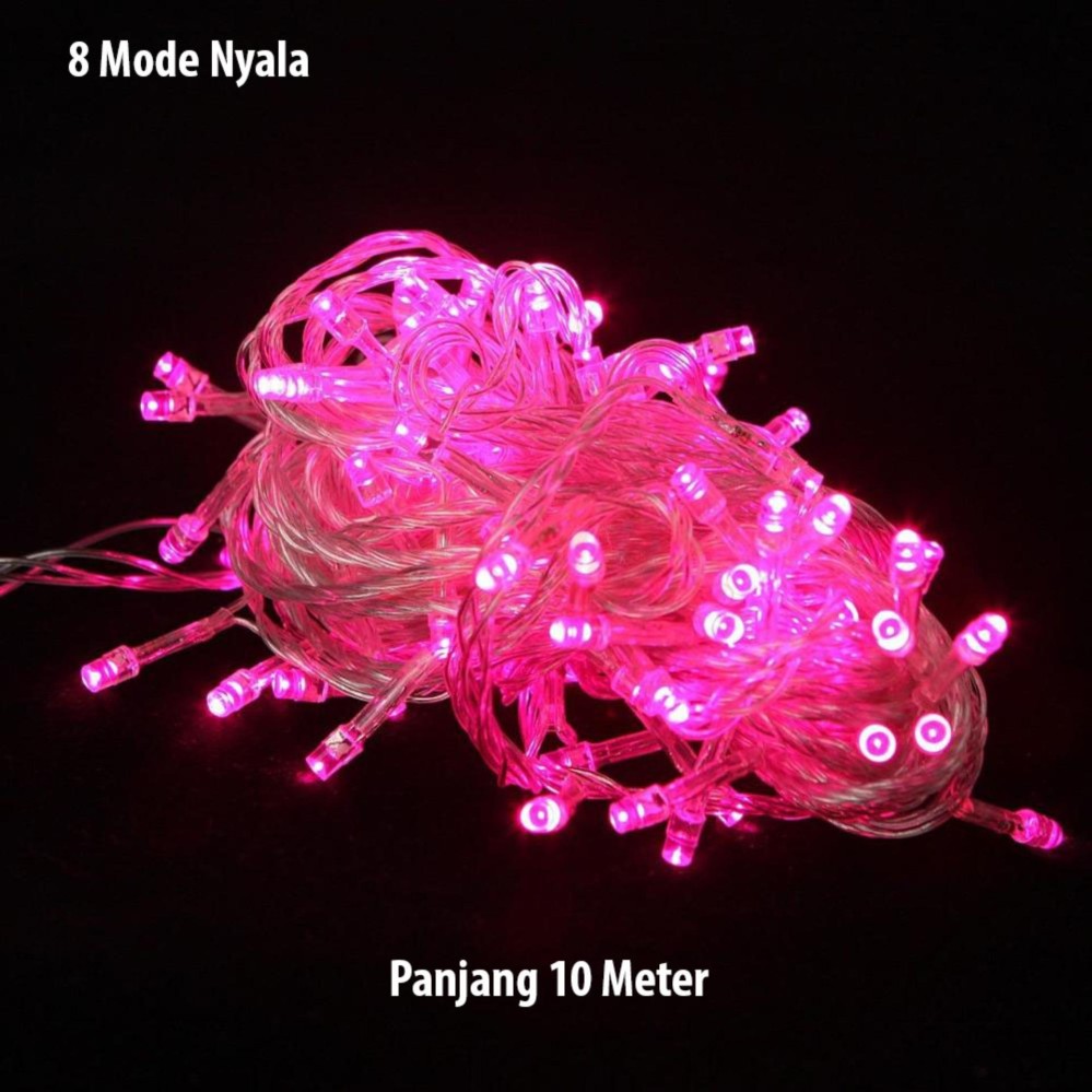 LED Tumblr Pink Lampu Hias Natal 10 Meter + Colokan Sambungan