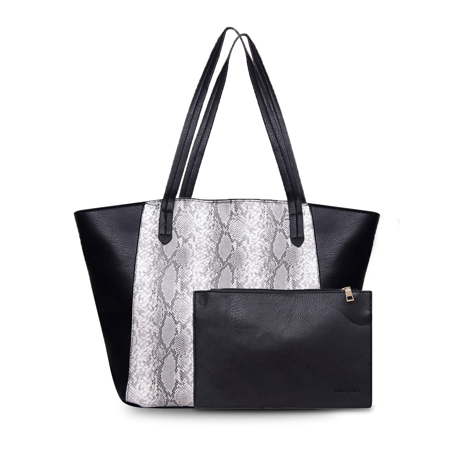 Quincy Label -  Tote Belle Snake Skin With Pu Leather