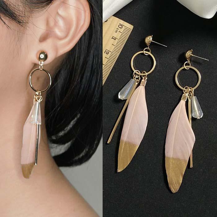 Anting Bohemian Feather Earrings J4U744