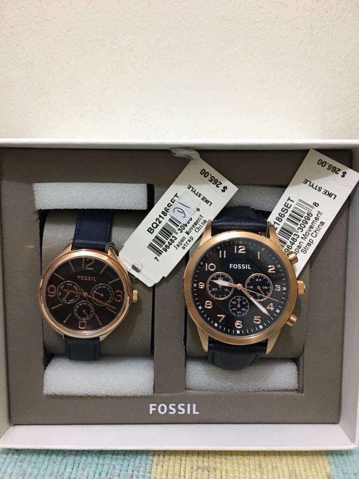 Jam Fossil Couple BQ2186 SET Jam Fossil Original