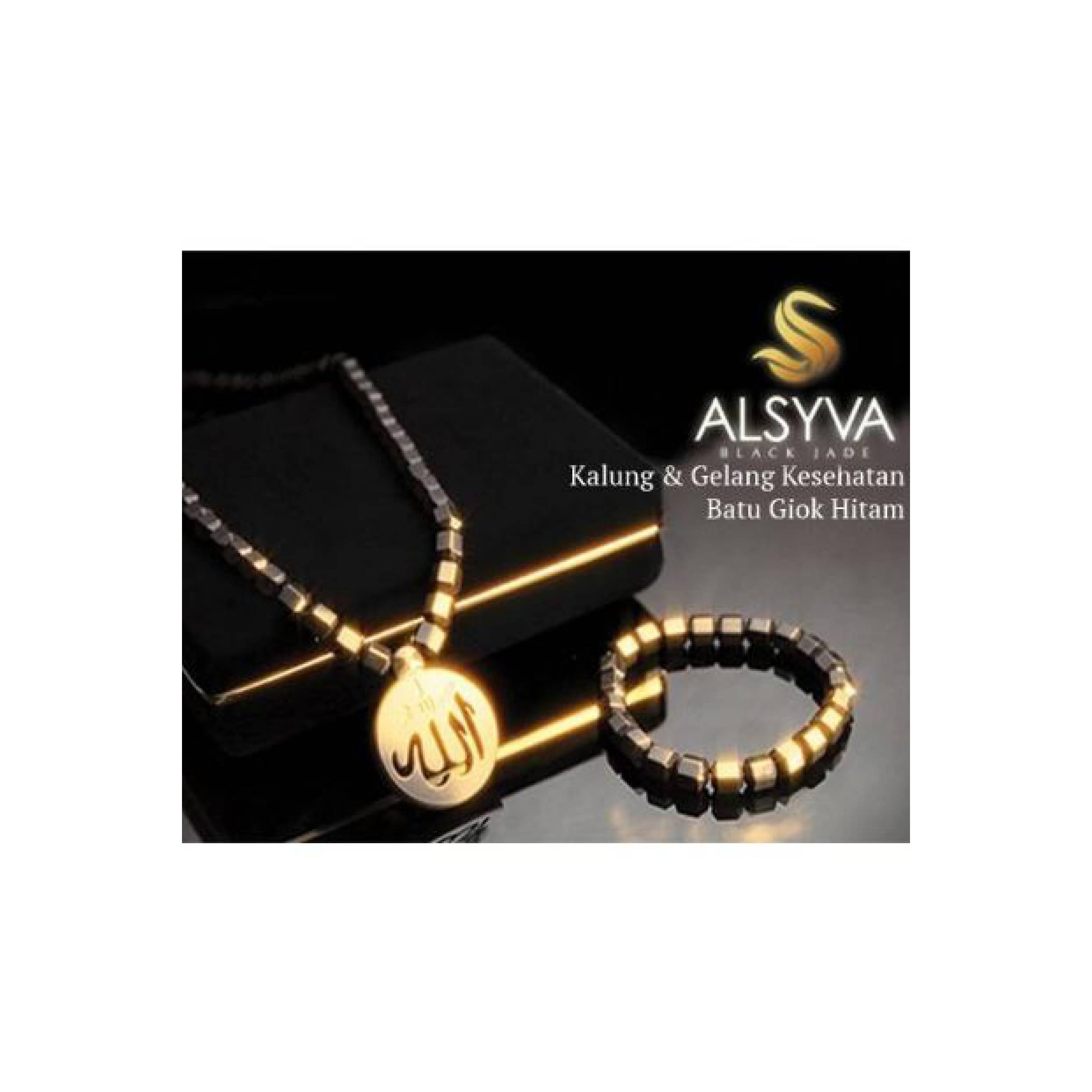 Alsyva Black Jade Kalung Kesehatan (Gratis Gelang)