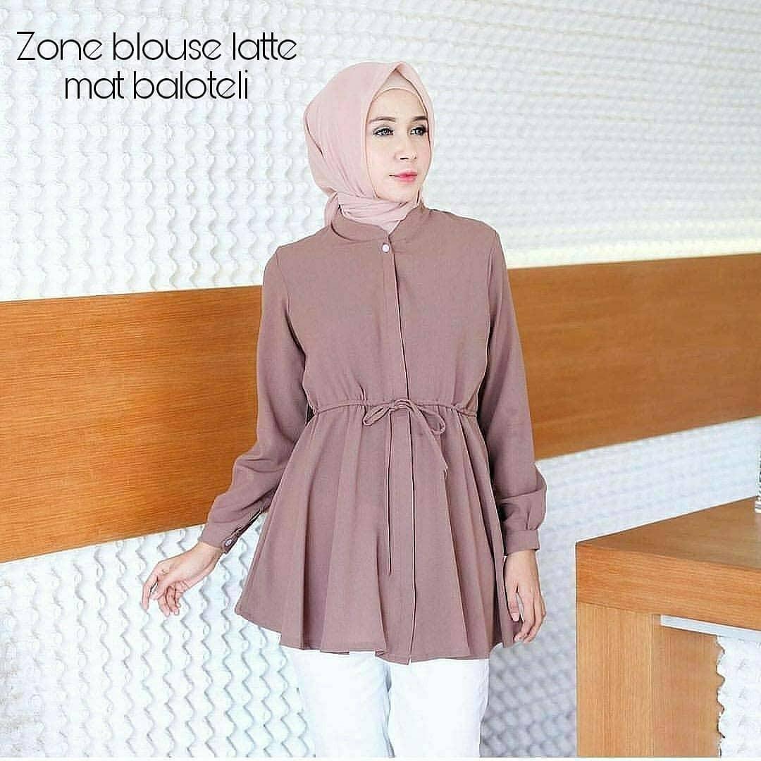 Baju Original Zone Blouse Balotely Top Pakaian Wanita Muslim Atasan Cewek Muslimah Modern Baju Simple Tren 2018