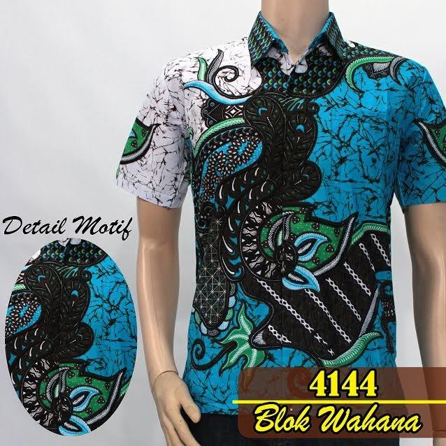 Baju Batik Pekalongan Murah Lengan Pendek Hem Casual Kemeja Pria Formal Wahana