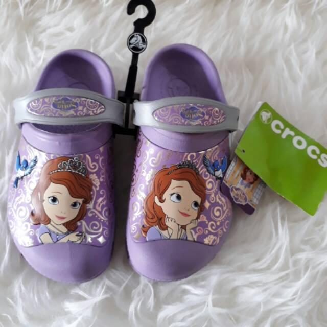 SEPATU ANAK : SIMPLE CROCS SOFIA PURPLE