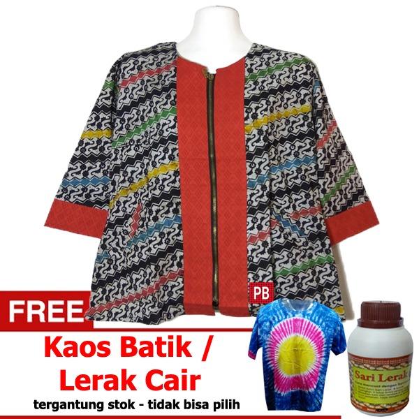 Pasar Beringharjo Fashion Baju Kemeja Atasan Dress Katun Batik Wanita Dewasa Kerja Kantor Kasual - Non Seragam Sarimbit Couple Keluarga Murah - Blouse Lengan Pendek 3/4 - Terbaru Modern - Cendana Rit Warna Non Furing Muslim Gamis Hijab Tunik