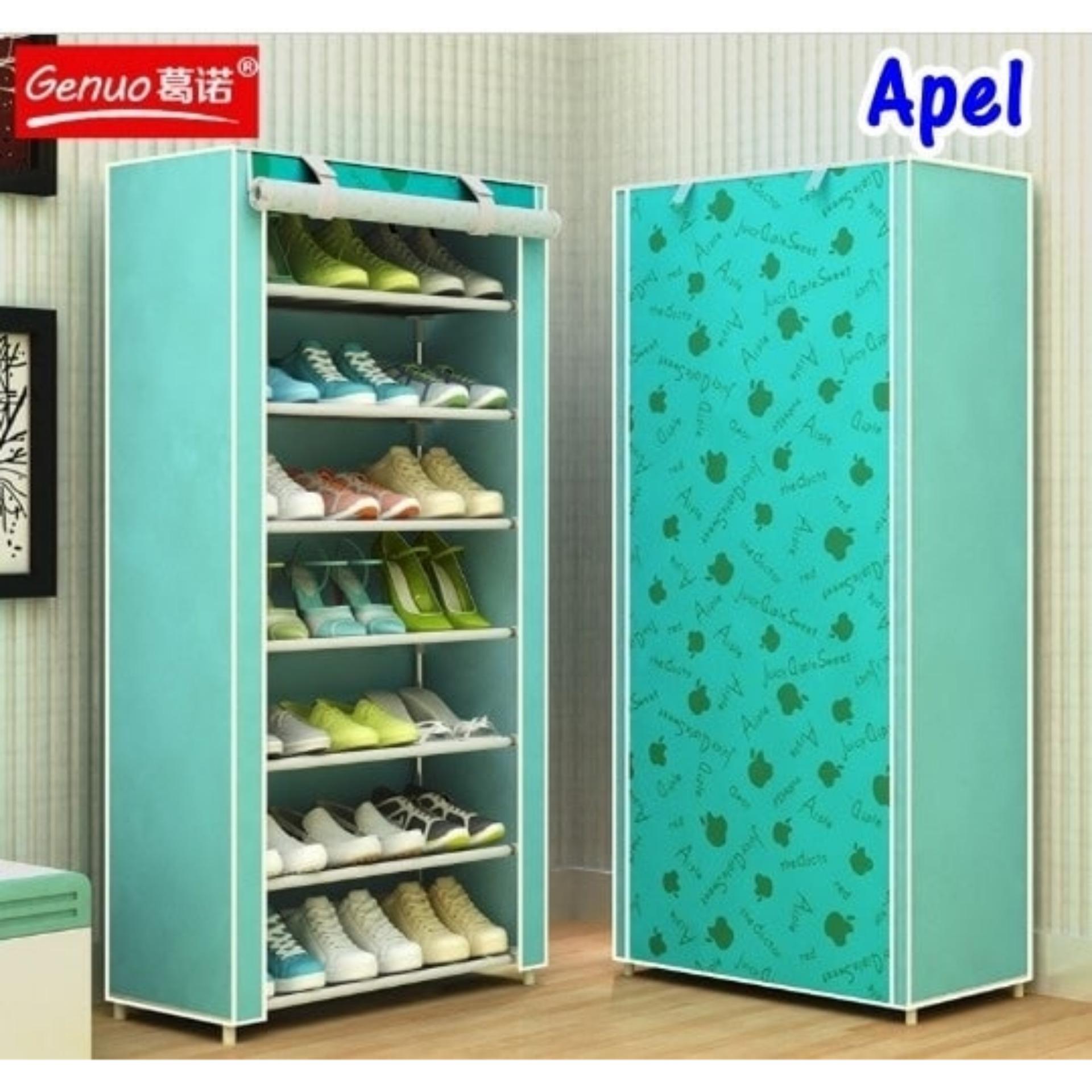 Tempat sepatu dari plastik lemari tempat sepaturak sepatu tertutup dari plastik lemari sepatu plastik tertutup AK-8 Apel 7 Tingkat