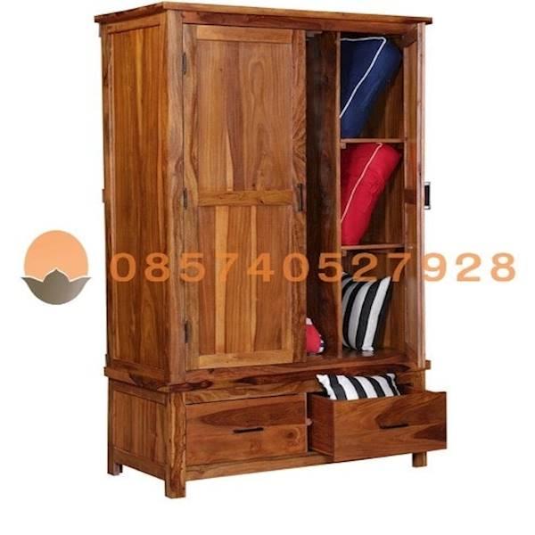 Lemari Pakaian Logan Jati Rangkai Pintu 2