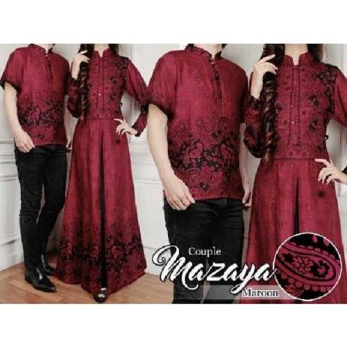 PROMO BAJU - SUPPLIER GROSIR PAKAIAN COUPLE MUSLIM CP MAZAYA BATIK MODERN SARIMBIT KELUARGA BAJU PASANGAN KEMEJA KOKO MAXI MAXY DRESS MUSLIMAH PESTA KEKINIAN WARNA MERAH BIRU MURAH GROSIR MURAH BAHAN KATUN