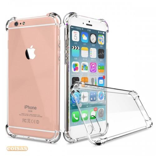 Case Anti Shock / Anti Crack Elegant Softcase for For Apple Iphone 6 Plus / 6S Plus + Free Tempered Glass - white clear - Murah