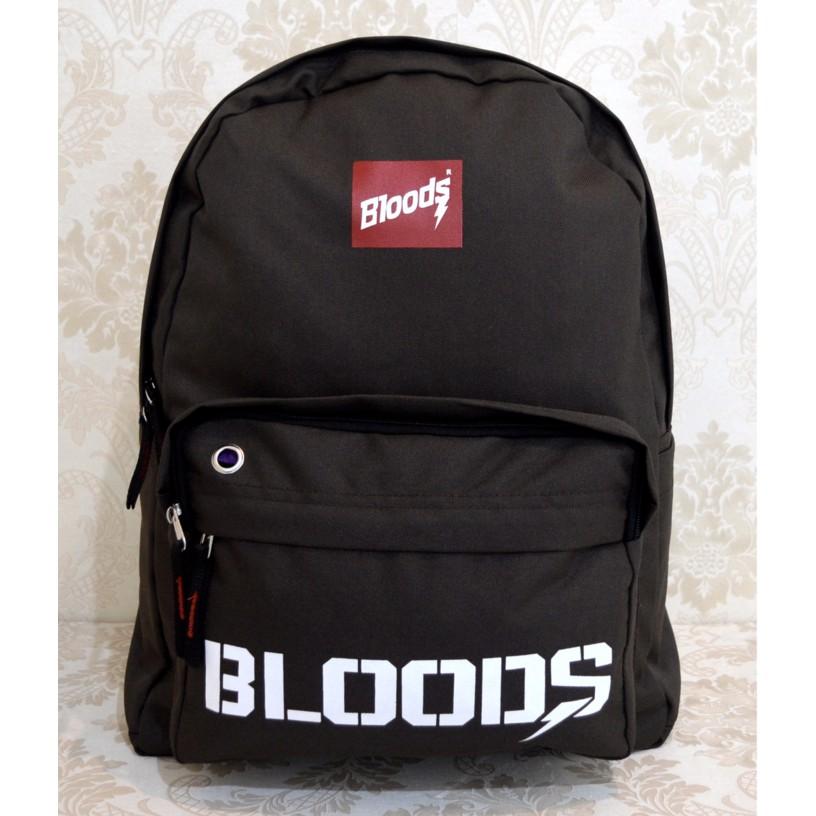 Tas Ransel Sekolah Sport Import Bloods Hitam Original Free Raincover - Ikko5l
