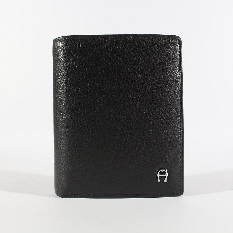 DOMPET KULIT PRIA BERDIRI IMPORT BRANDED | AIGNER 38-05 BLACK