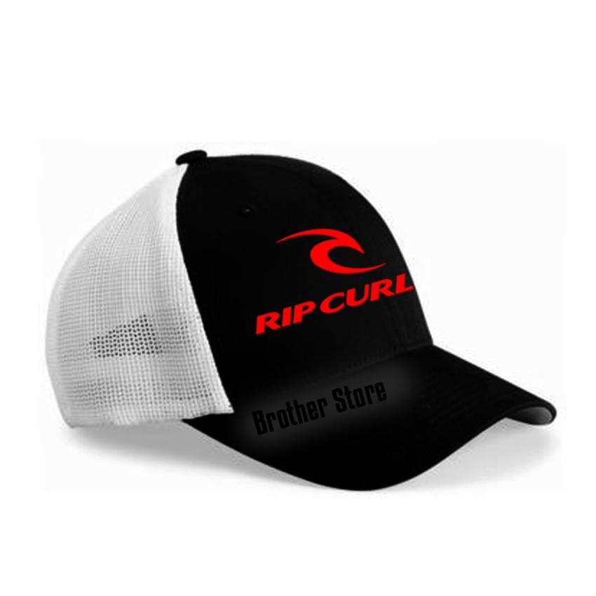 Topi Trucker Distro RIPCURL UK RED - Black Jaring White Premium