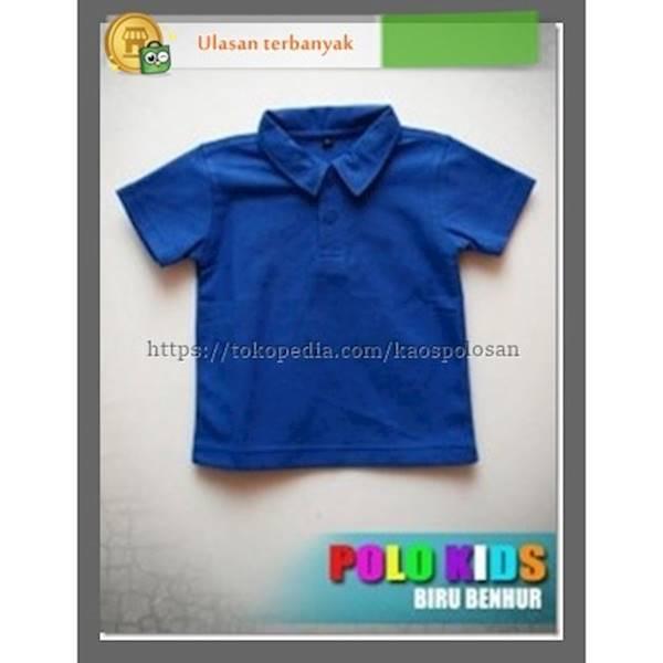 Kaos Polos Distro POLO Anak Kids Ukuran M Warna Biru Benhur - Zi3kce