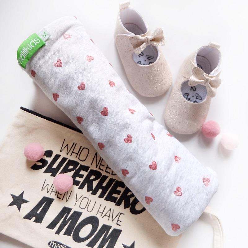 Detail Gambar Gratis Pouch! Size L - Malilkids Geos / Gendongan Kaos Premium / Gendongan Instan - Model Misty Love Red Terbaru