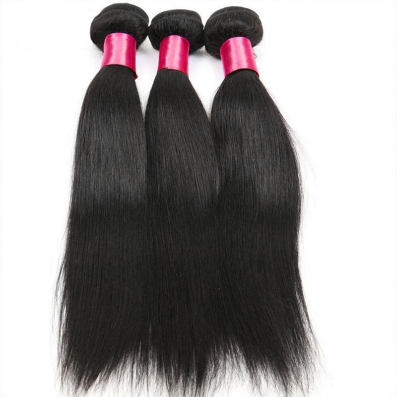 1 Bundel 12 Inci Ekstensi Rambut Lurus Manusia 100% Rambut Asli 100 G/pc Rambut Sehat Warna Alami