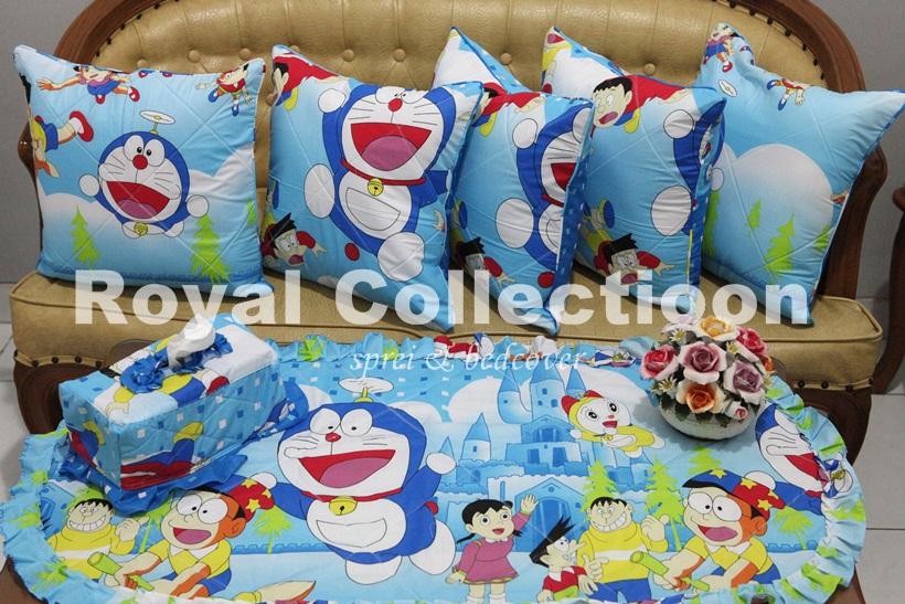 Set SBK (Sarung Bantal Kursi) / Sofaset / Homeset DORAEMON VACATION