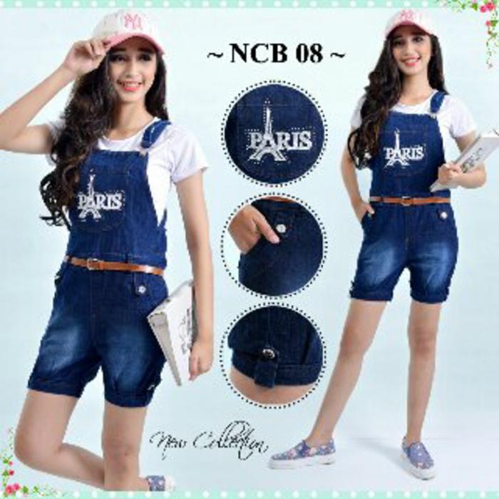 Celana kodok pendek paris with inner anak remaja abg overall jeans