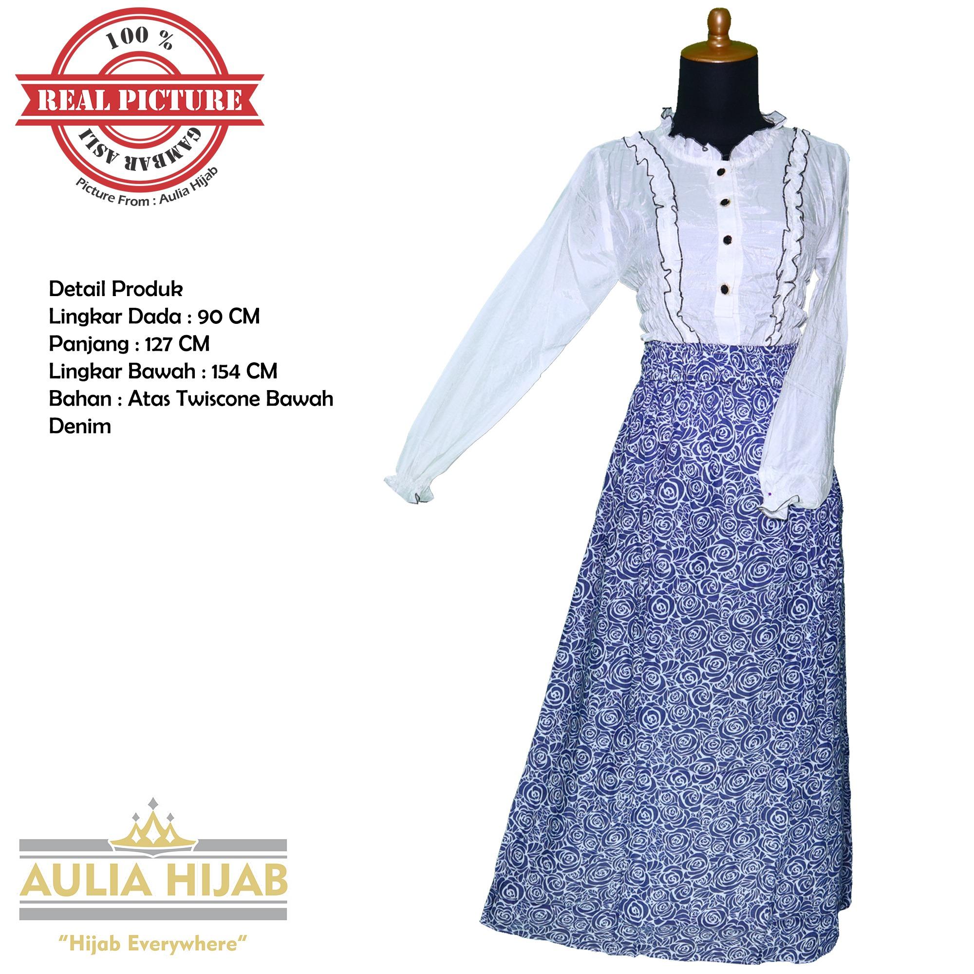 AR_Fashion1- Gamis Yolanda #1 Dress Bahan Twiscone Mix Denim/Gamis Santai/Gamis Anak Muda/Gamis ABG/Gamis Remaja/Gamis Denim/Gamis Kerja/Gamis Kuliah/Gamis Kerja/Gamis Pesta/Gamis Twiscone/Gamis Real Picture