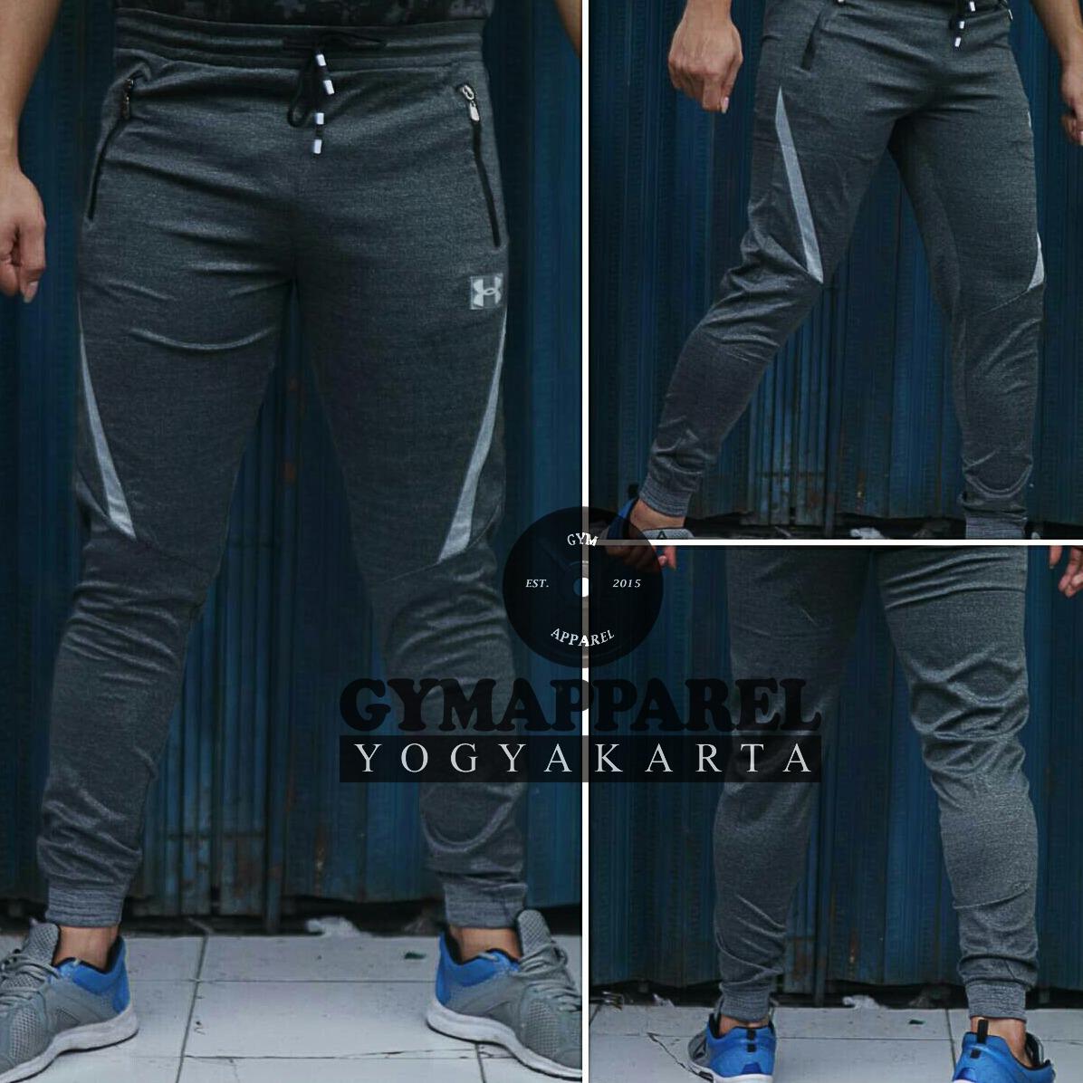 Celana panjang olahraga jogger pants sweatpants under armour misty MRT0118 dri fit gym run sepeda