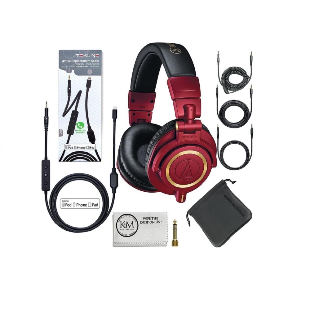 ... Audio Technica ATH-M50X Professional Monitor Headphones - Red - 4