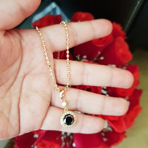 kalung permata hitam xuping gold