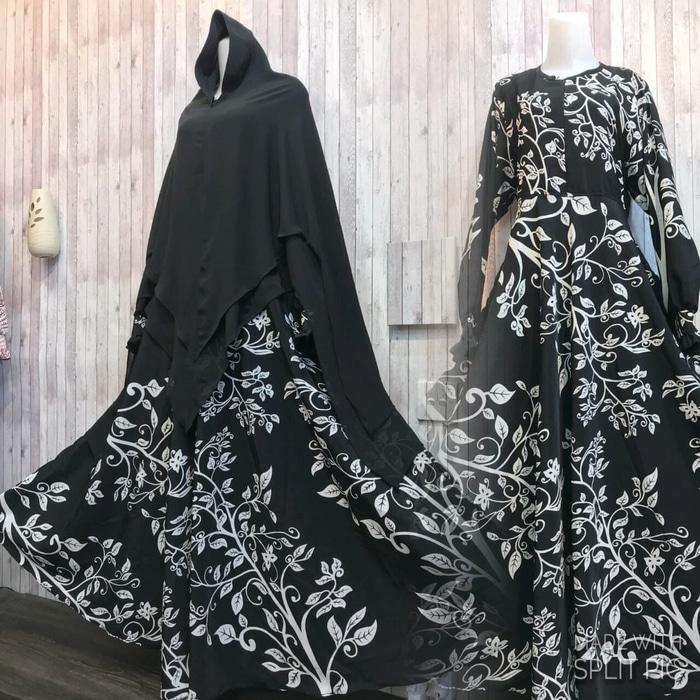 Adzra Gamis Murah syari /busana muslim wanita - Diomira Dress - Hitam