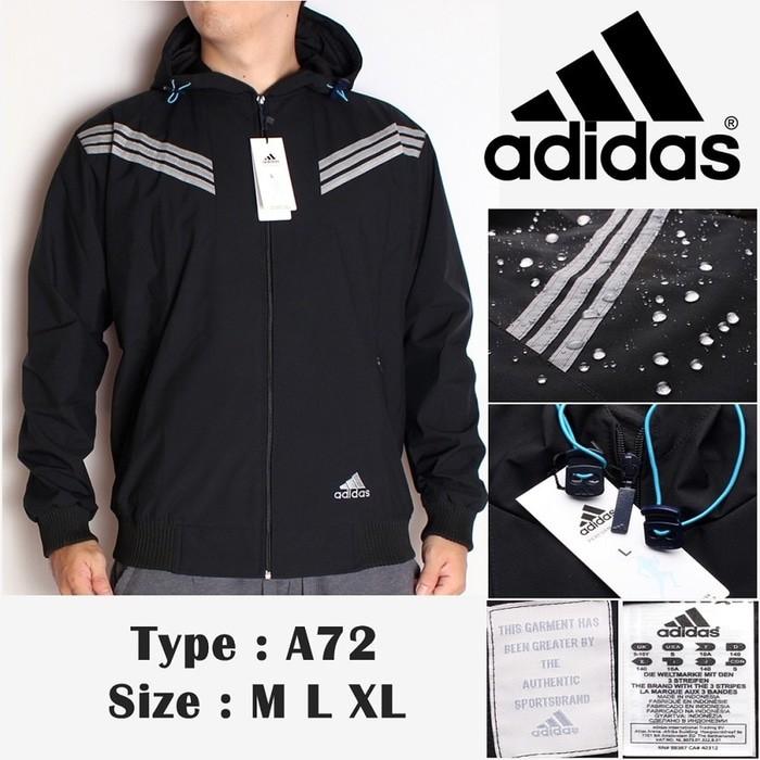Jaket Waterproof - Anti Air - Parasut - Jas Hujan- Adidas Hoodie Hitam - Yty4lv