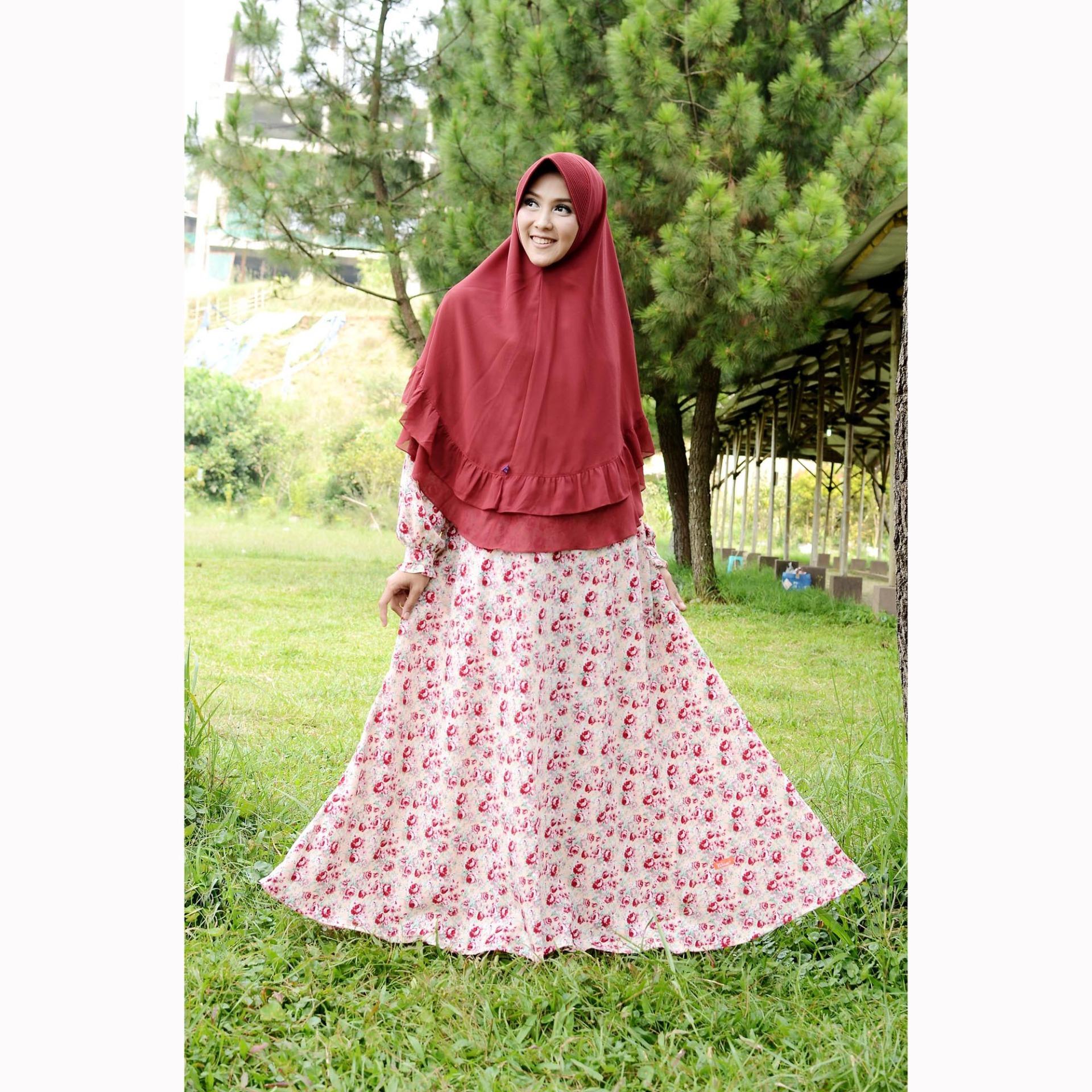 Gamis Syari Nibras NS 20 Tosca Muda Pink Marun Hitam