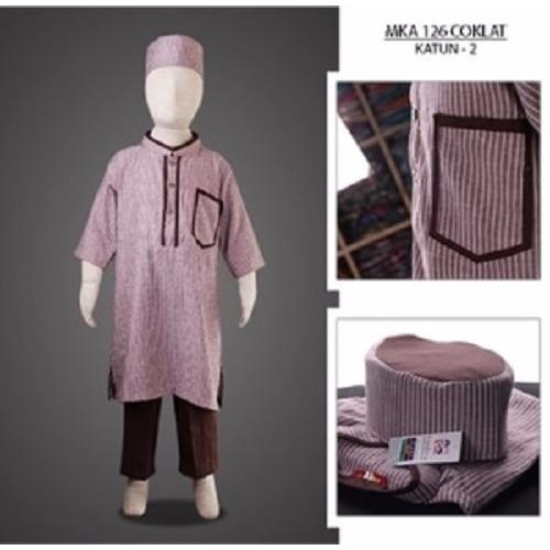 MKA126Coklat(11-13tahun) koko anak bandung bahan katun balita berkuali