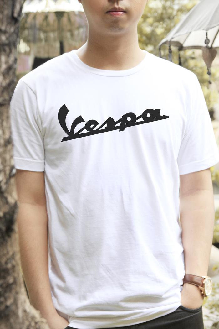 Kaos Pria Vespa Logo