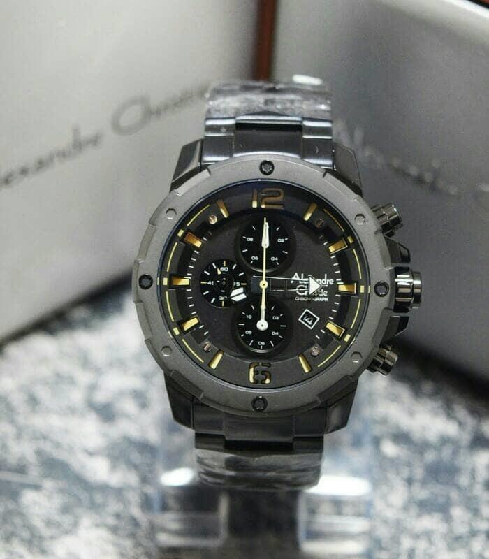 JAM TANGAN PRIA ALEXANDER CHRISTIE AC 6410 BLACK GREY ORIGINAL
